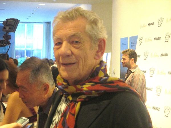 Mr. Holmes himself, Ian McKellen, Star Trek star George Takei and, in the rear, John Buffalo Mailer